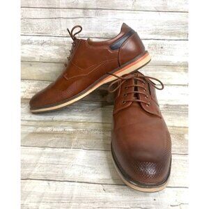 Men's Bruno Marc‎ Brown Leather Lace-Up Dress Shoes Size 10.5